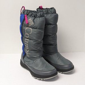 Columbia Paninaro Tall Waterproof Snow Boots, Grey/Blue, Women's 9.5 M